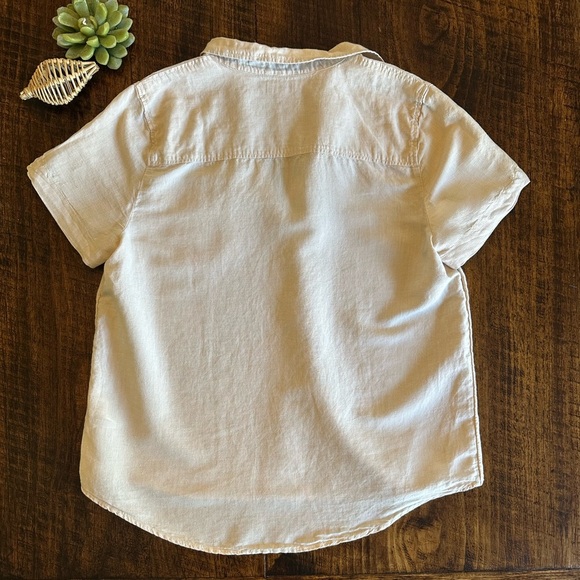 J. Crew Factory | Beige Linen/Cotton Blend Collared Pull-Over Shirt, Size M - Picture 2 of 6